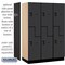 Salsbury Industries 2 Tier 'S' Designer Locker, 54"Wx76"Hx21"D, 6 Door, Black 18-27361BLK - alternate 5